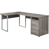 80" Computer Desk in Dark Taupe (Left or Right Facing)